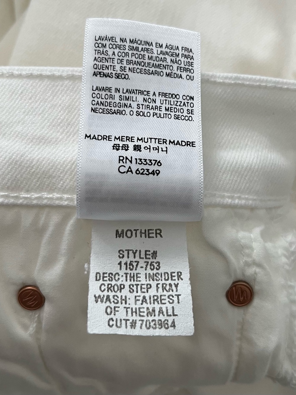 MOTHER Insider Crop Step Fray in Fairest of Them All Size 30 New with tags. - Picture 11 of 12